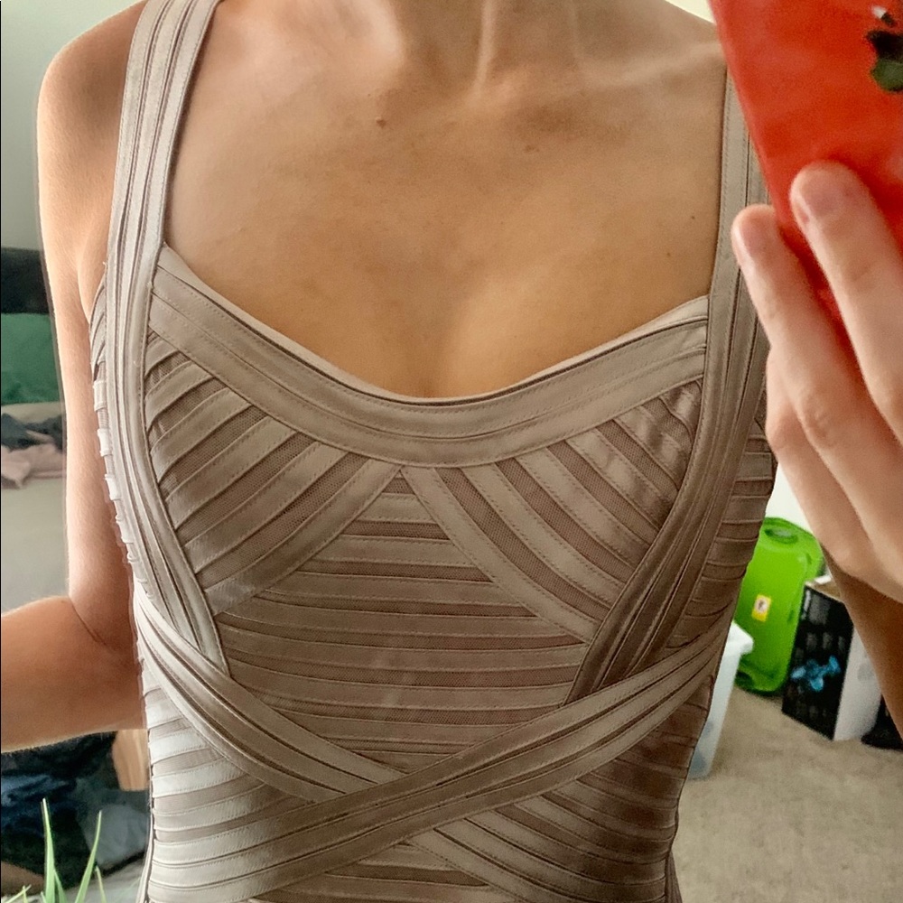 BCBGMAXAZRIA Women's Cocktail Dress Champagne